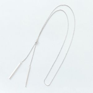> NEW < Boutique Silver Toned Minimalist Two Link Chain Necklace
